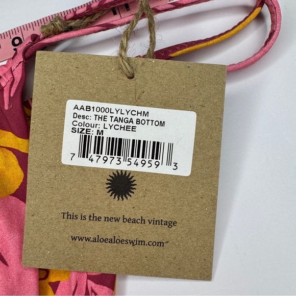 Aloe Aloe Swim 3-Piece Bikini Set w/ Skirt in Lychee Print - Size M - Picture 11 of 11